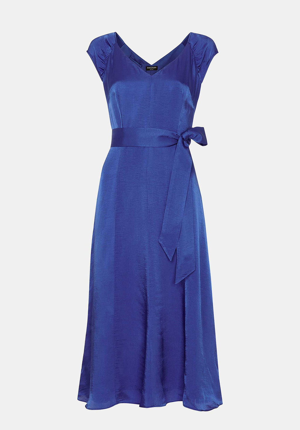 Arie Hammered Satin Midi Dress 38366 Cobalt-Blue