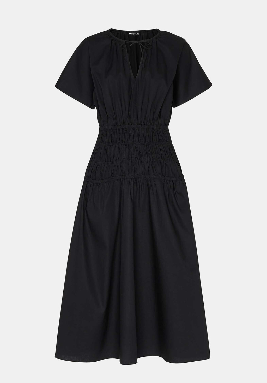 Poplin Shirred Dress 38491 Black