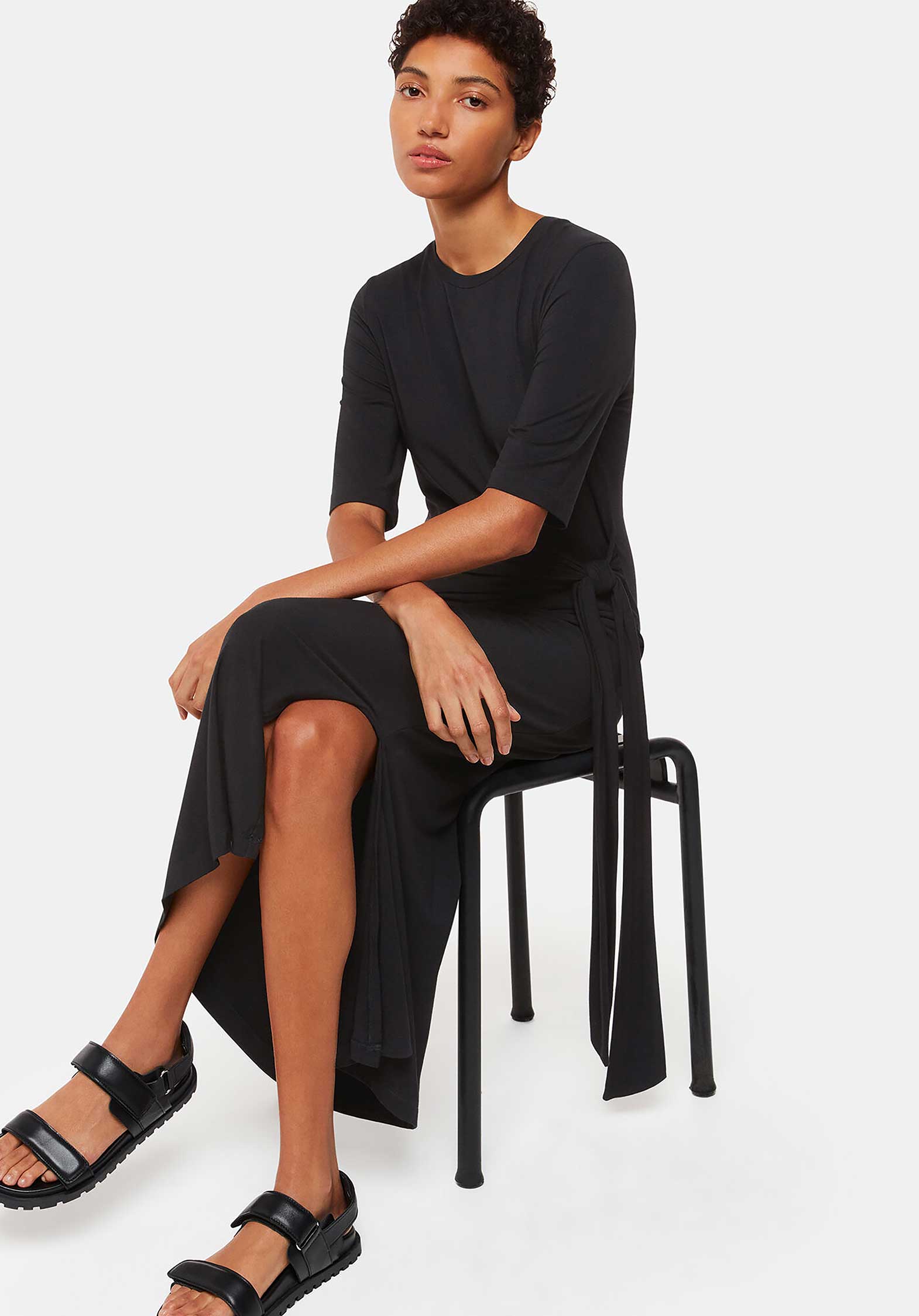 Twist Front Jersey Dress 38464 Black