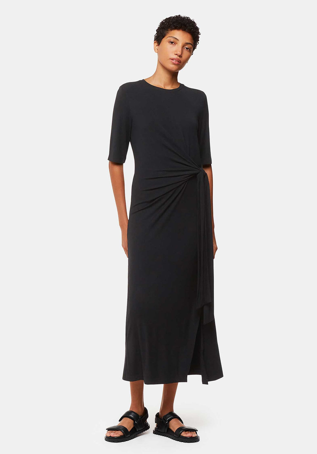 Twist Front Jersey Dress 38464 Black