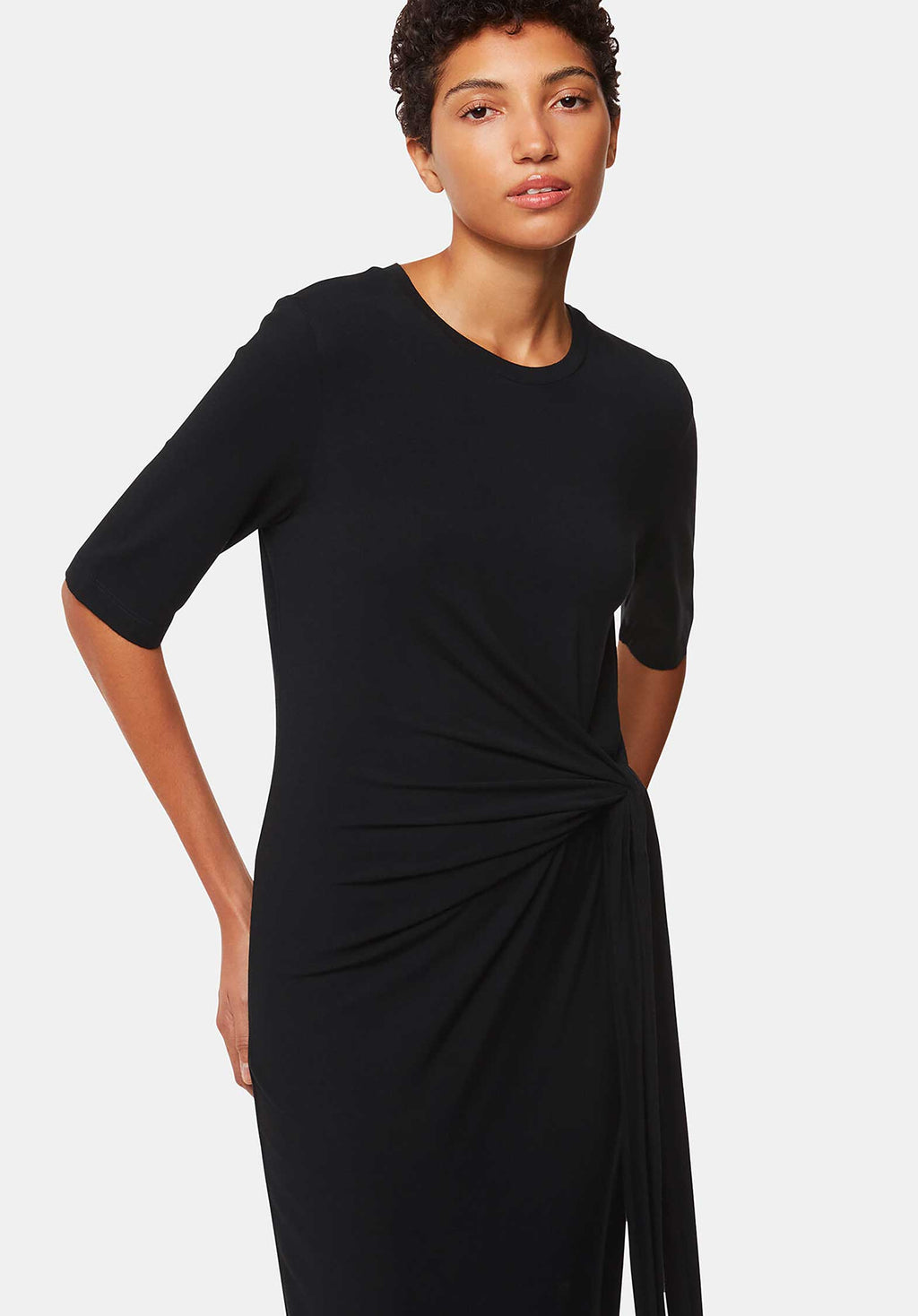 Twist Front Jersey Dress 38464 Black