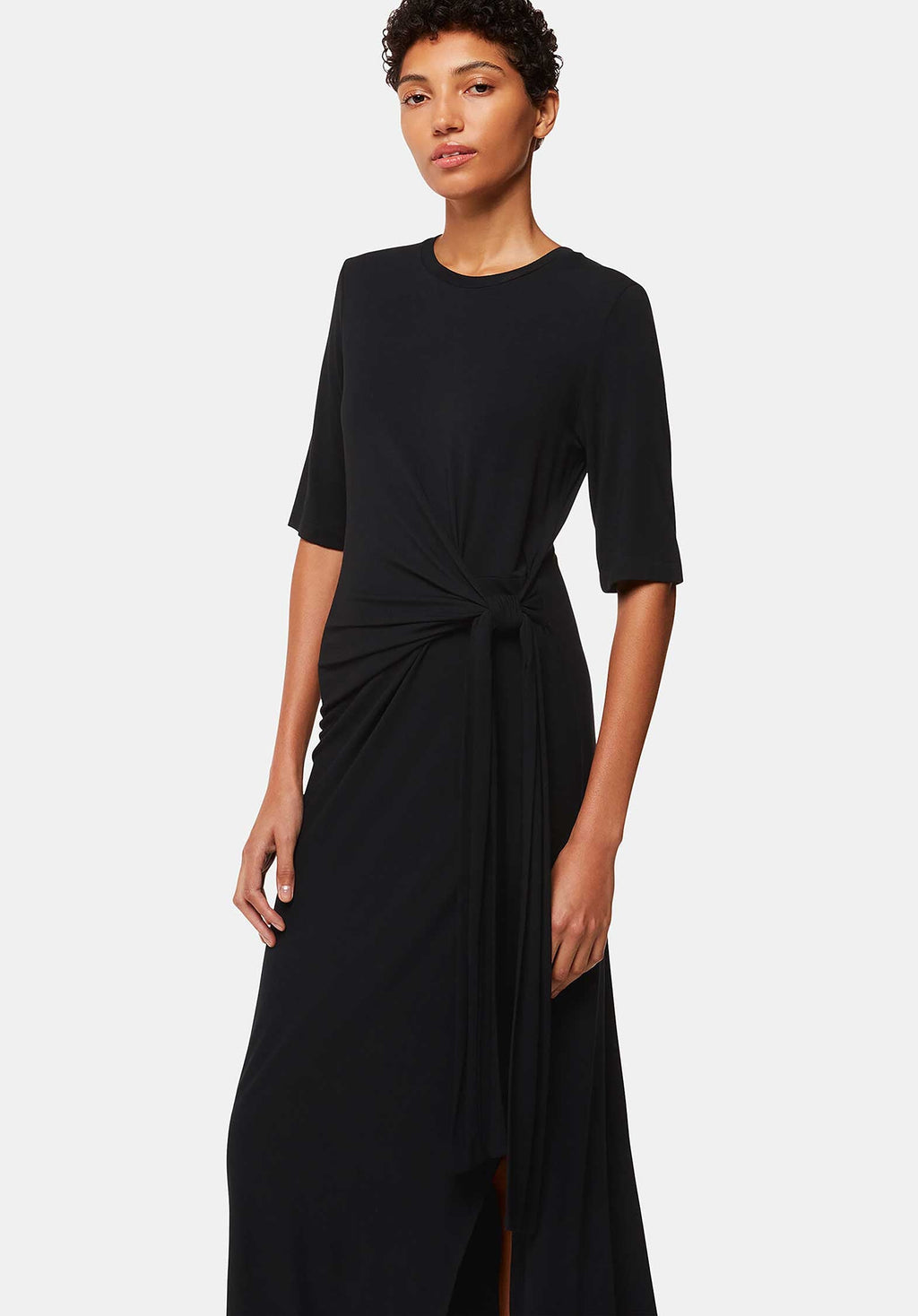 Twist Front Jersey Dress 38464 Black