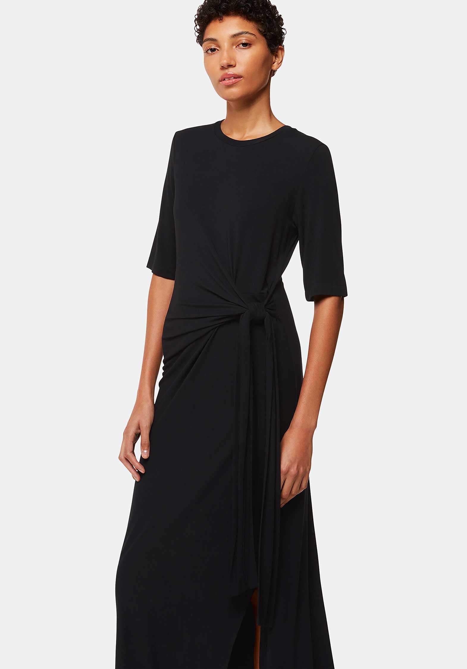 Twist Front Jersey Dress 38464 Black