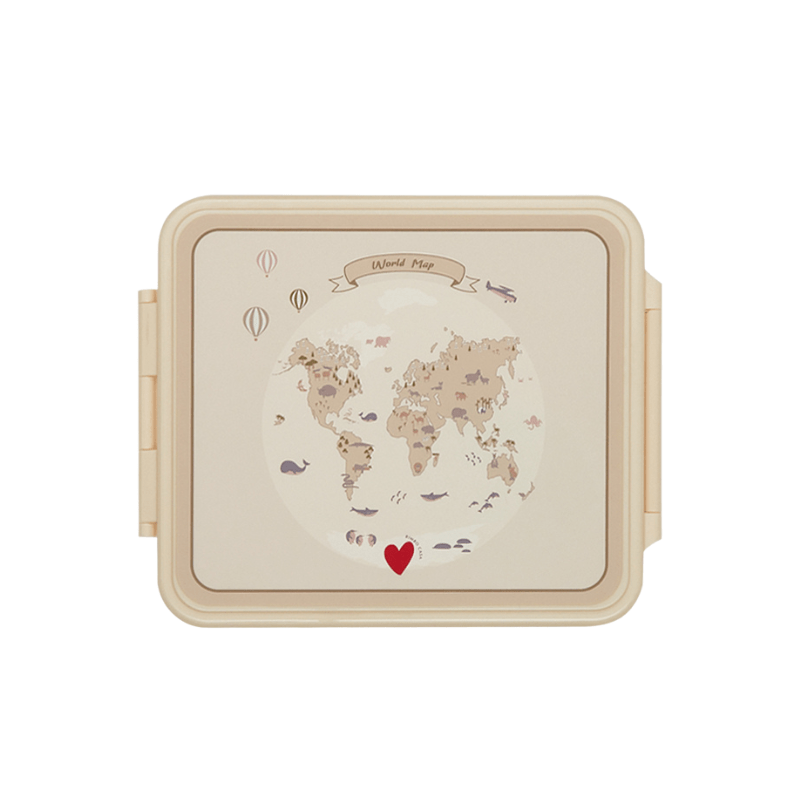 World Map Lunch Box with thermal food jar